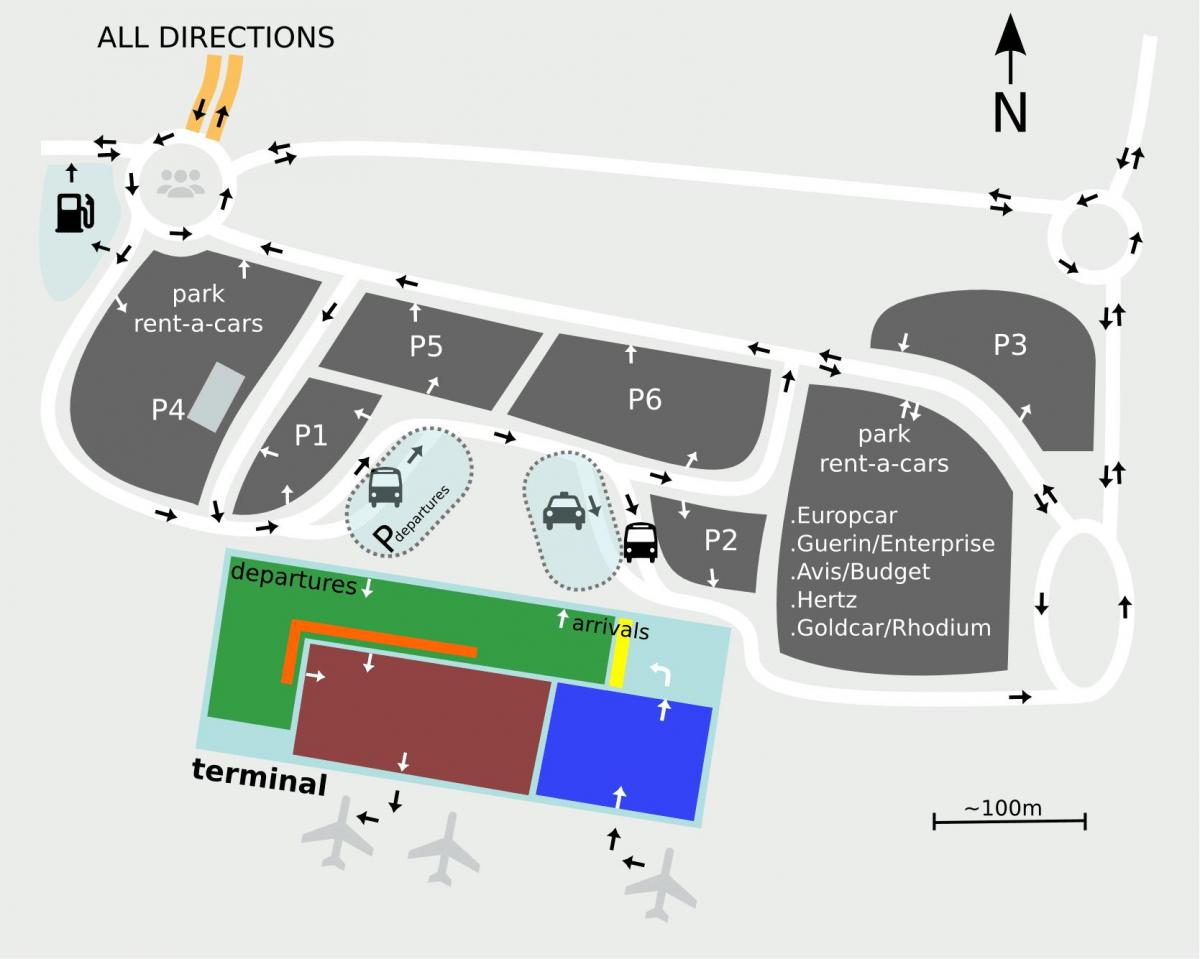 Sevilla airport kaart