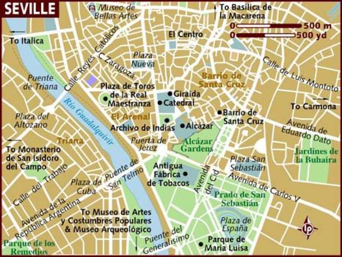 kaart van Sevilla wijken
