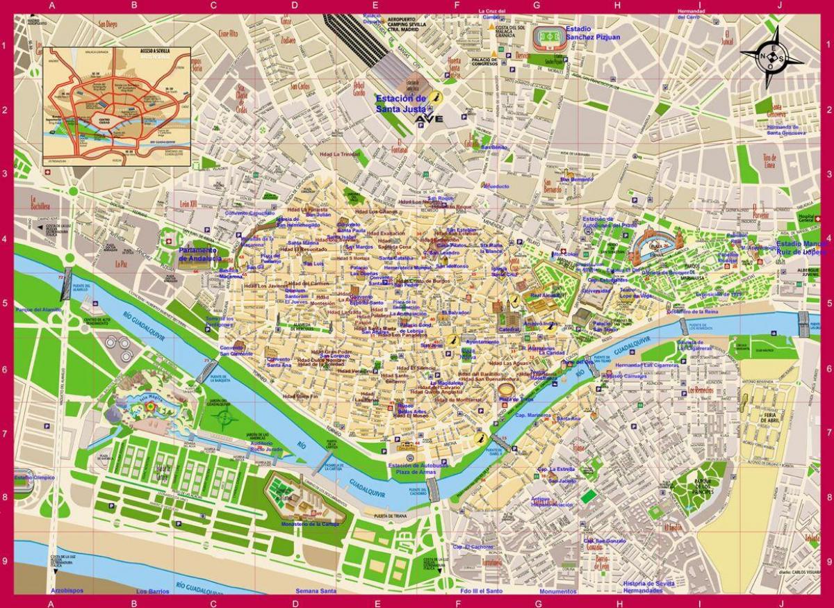 Sevilla Gebied Kaart Kaart Van Sevilla Gebied Andalusië Spanje