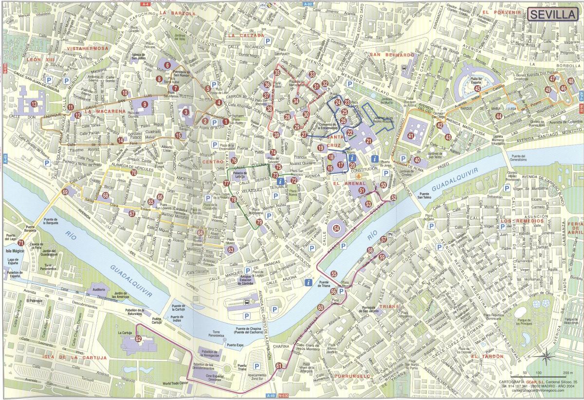 straat kaart van Sevilla spanje