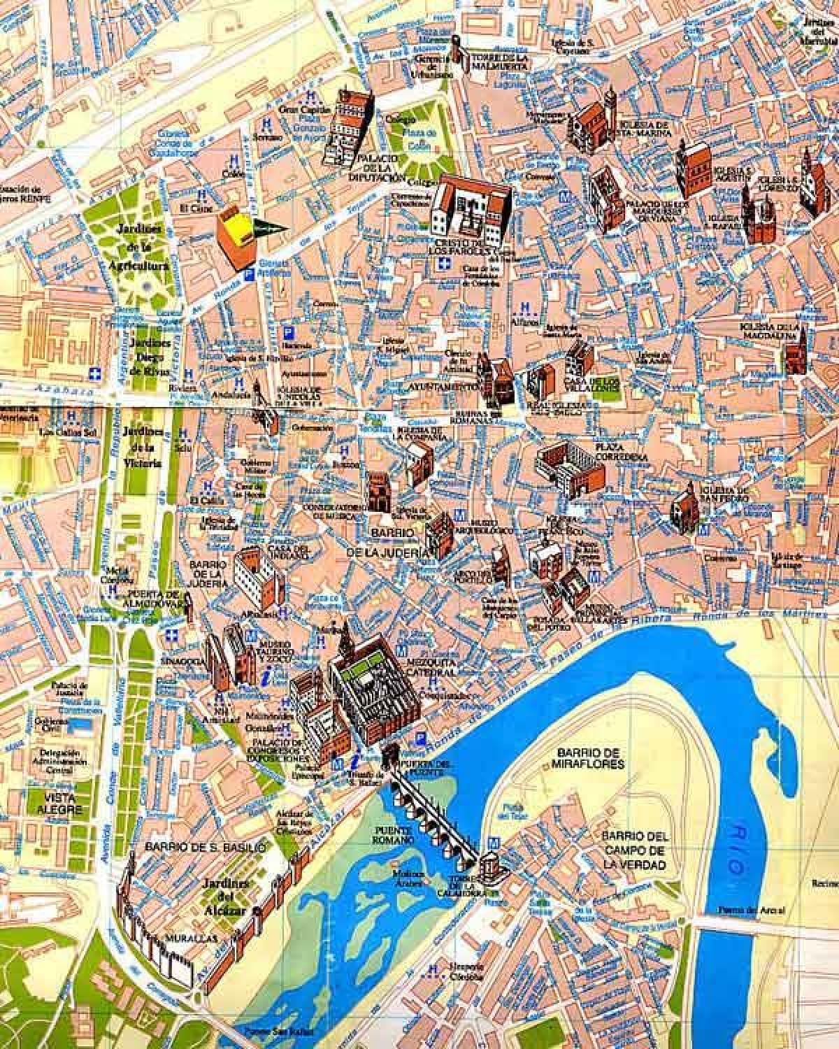 kaart van Sevilla-wandeltour