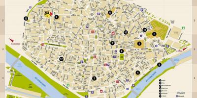 Kaart van gratis plattegrond van Sevilla spanje