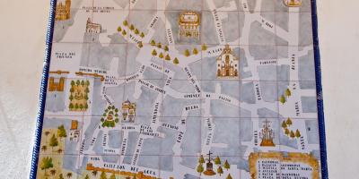 Kaart van de joodse wijk van Sevilla