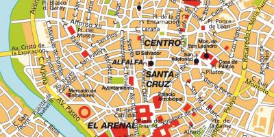 Kaart van Sevilla spanje centrum