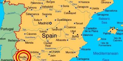 Kaart van spanje laten Sevilla