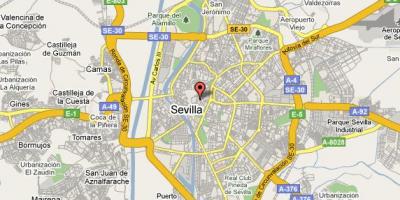 Barrio de santa cruz van Sevilla kaart