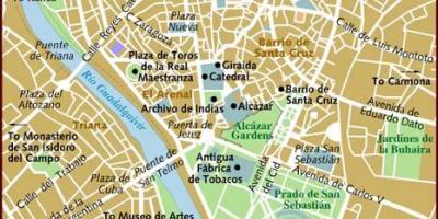 Kaart van Sevilla wijken