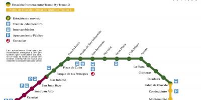 Metrostation Sevilla kaart