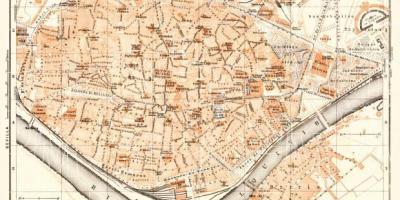Kaart van de oude binnenstad van Sevilla spanje